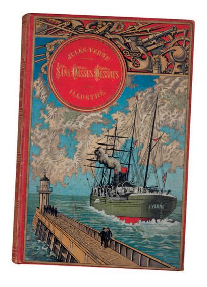 Verne, Jules Lot of 2 titles. 2 vol. in-8.
Face au drapeau. Paris, Hetzel, 1896....