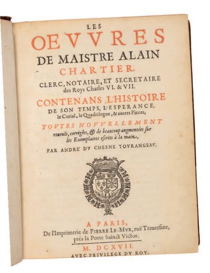 CHARTIER, Alain - [ELUARD, Paul] The Works of Alain Chartier, clerk, notary, and...