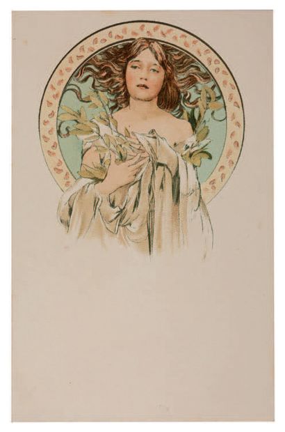 Alphonse MUCHA (1860-1939) "COCORICO - Young girl in front"
Uncirculated, good c...
