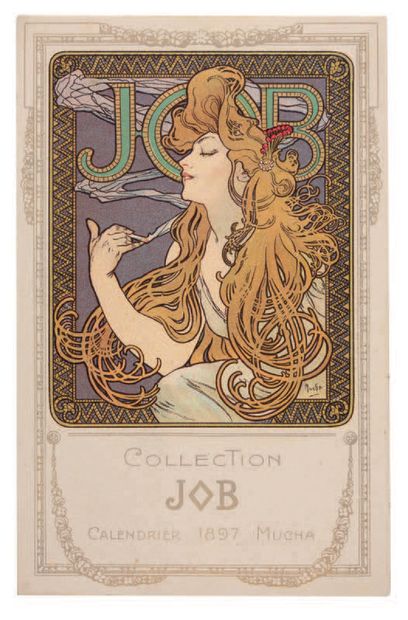 Alphonse MUCHA (1860-1939) "JOB Calendar 1897 - vertical woman"
Uncirculated, good...
