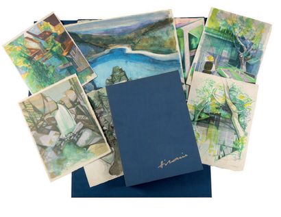 [HILAIRE] - SCHMITT, Pierre Où passent nos rivières.
20 original lithographs by Hilaire....