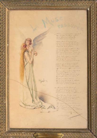 HENRI GERBAULT (1863-1930) "la Muse Rassurée"
Original watercolor with autograph...