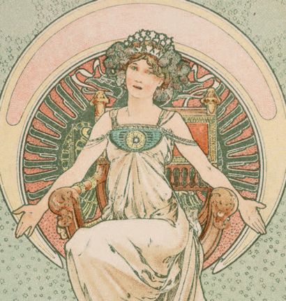 ALPHONSE MUCHA(1860-1939) "Young Girl on the Throne"
Uncirculated, good conditio...