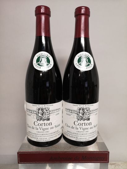 null 2 bottles CORTON Grand Cru "Clos de la Vigne au Saint" - L. LATOUR 1999