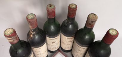 null 6 bouteilles MOUTON CADET - Bordeaux 1966 A VENDRE EN L'ETAT