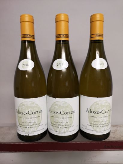 null 3 bottles ALOXE CORTON Blanc - Michel VOARICK 2018 Slightly scratched label...