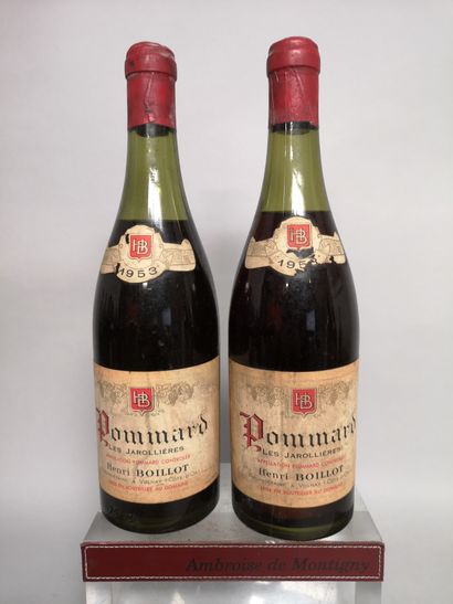 null 2 bottles POMMARD "Les Jarollières" - Henri BOILLOT 1953

Label slightly stained....