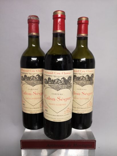 null 3 bottles Château CALON SEGUR - 3rd GCC Saint Estèphe 1981

Slightly stained...