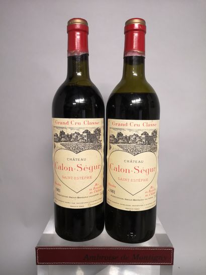 null 2 bottles Château CALON SEGUR - 3rd GCC Saint Estèphe 1981

Slightly stained...