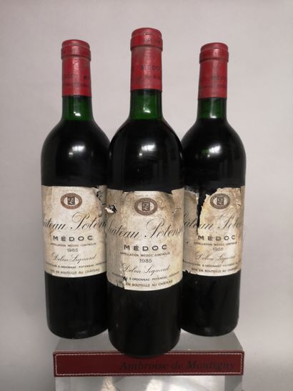 null 3 bottles Château POTENSAC - Médoc 1985

Stained and damaged labels. 2 low.