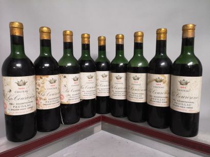 null 9 bottles Château La COURONNE - Pauillac 1964

Stained labels. 1 slightly low,...