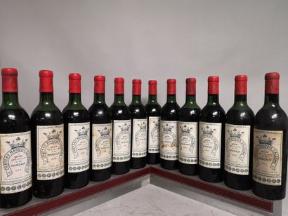 null 12 bottles Château MARQUIS D'ALESME BECKER - 3rd GCC Margaux 1964

Stained labels....