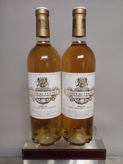 null 2 bouteilles Château COUTET - 1er Cc Barsac 2013 Étiquettes légèrement marq...