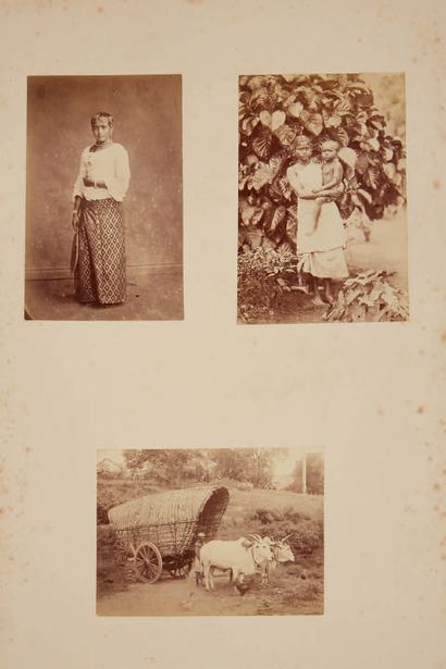 CHARLES T. SCOWEN (1852-1948) Tamil family portrait in the open air, Ceylon, 1870's
Albumin...