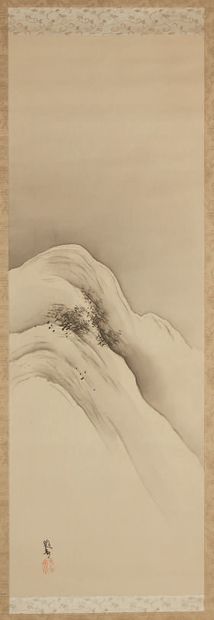 HASHIMOTO GAH? ( 1835 - 1908 ) Paire de rouleaux japonais. Encre sur soie représentant...