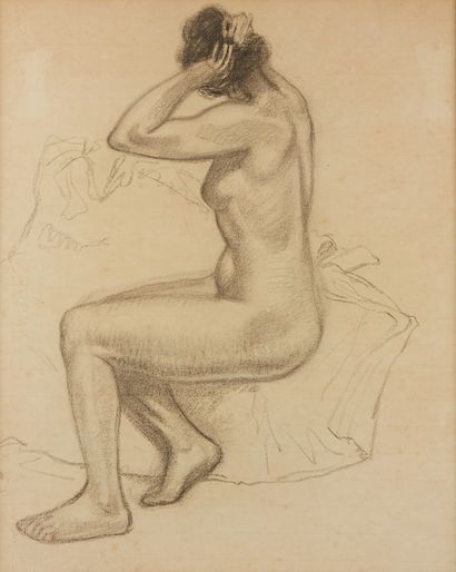 null French school of the XXth century

Seated woman doing her hair

Drawing with...