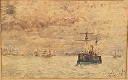 null A ROUFRE

Navy ship

Watercolor signed lower right

Rust stains

19,5 x 30,5...
