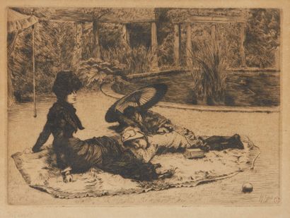 null James TISSOT (1836-1902)

In the park

Etching, signed lower right. Stamped

Size...