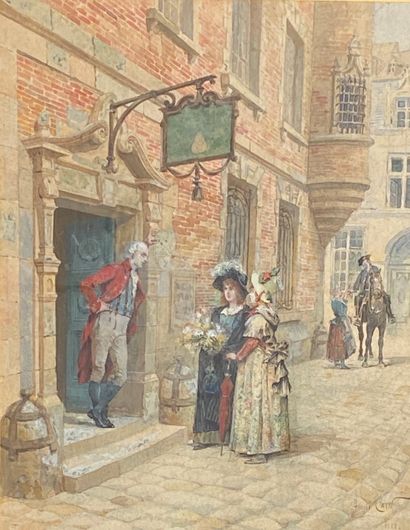null GEORGE CAIN (1856-1919)

Lively Street Scene

watercolor, signed lower right...