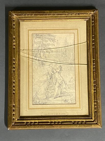 null After François BOUCHER

Galant scene

Drawing in pencil, on the reverse side...