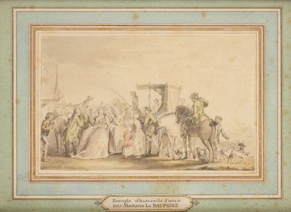 Jean-Michel MOREAU (Paris 1741 - 1814) Exemple d'humanité donné par Madame la Dauphine
Plume...