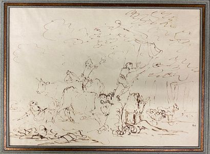 null Set of ten drawings:



- ITALIAN school around 1700 

Project of a decoration...