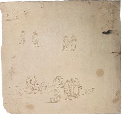 null Set of four drawings:



- HOLLAND school of the XVIIIth century

Fifteen studies...