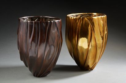 null Alexander LAMONT pour LAMONT

« Disciple Fold Vase"

Deux vases en bronze formant...
