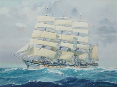 null Roger CHAPELET (1903 - 1995), peintre de la Marine

Quatre-mâts naviguant

Gouache...