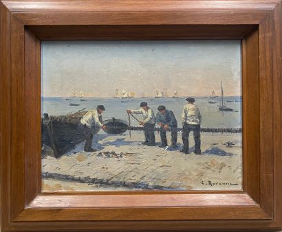 null LEON GUSTAVE RAVANNE (1854 - 1904)

Le retour de pêche

Huile sur panneau.

Signé...