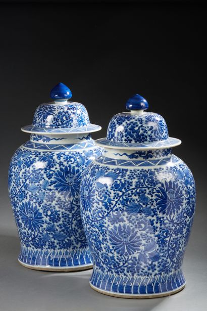 null CHINE

Paire de grands vases blustre couvert en porcelaine à décor bleu sous...