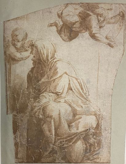 null Ecole ITALIENNE du XVIIème siècle

Un prophète entouré par deux anges

Plume...