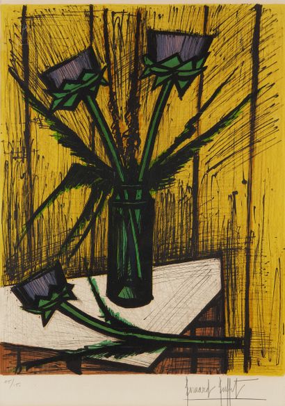 null Bernard BUFFET (1928 - 1999)

Fleurs d'artichauts. 1980.

Lithographie en couleurs...
