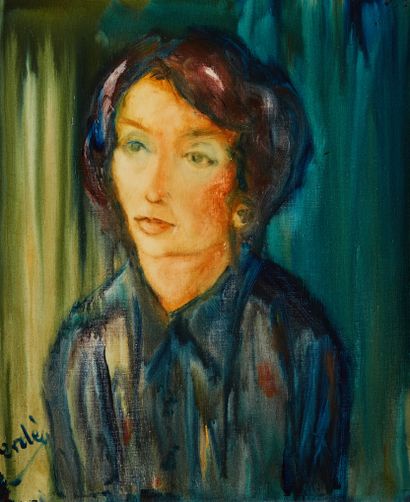 null Ecole du XXème siècle

Portrait de femme au chemisier bleu

Huile sur toile.

Porte...