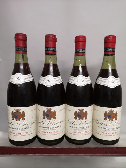  4 bouteilles NUITS SAINT GEORGES 1er cru "Les Saints Georges" - Leon VIOLLAND 1978...