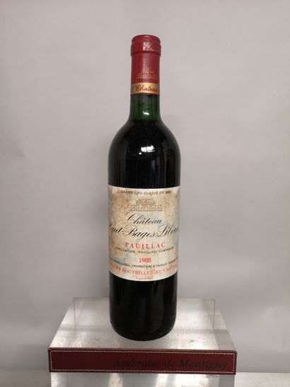 null 1 bouteille Château HAUT BAGES LIBERAL - 5e GCC Pauillac 1988 

Etiquette tachée....