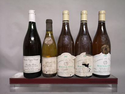 null 5 bottles BOURGOGNE BLANCS DIVERS 

3 MACON VIRE 1987 and 1989 J. and J.N. Chaland,...