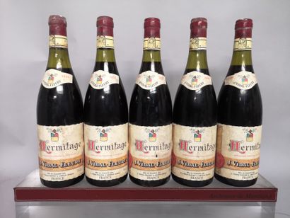 null 5 bottles HERMITAGE - J. VIDAL FLEURY 1981 

Labels slightly stained and damaged....
