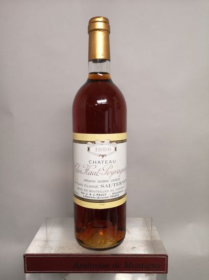 null 1 bouteille Château CLOS HAUT PEYRAGUEY - 1er GCC Sauternes 1996
