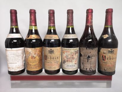  6 bouteilles ARBOIS DIVERS - Domaine Henri Maire 1 de 1977 et 5 des années 1980'...