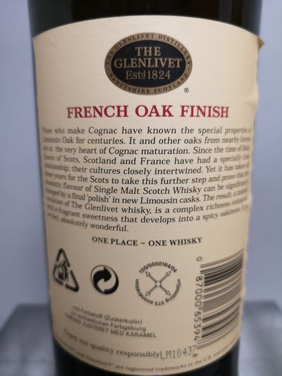 null 1 flacon 100 cl SCOTCH WHISKY The GLENLIVET Single Malt "French Limousin Oak"...