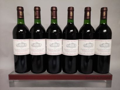 null 6 bottles Château CANTELOUP - 1ere Côtes de Bordeaux 1996 In wooden case. 

2...