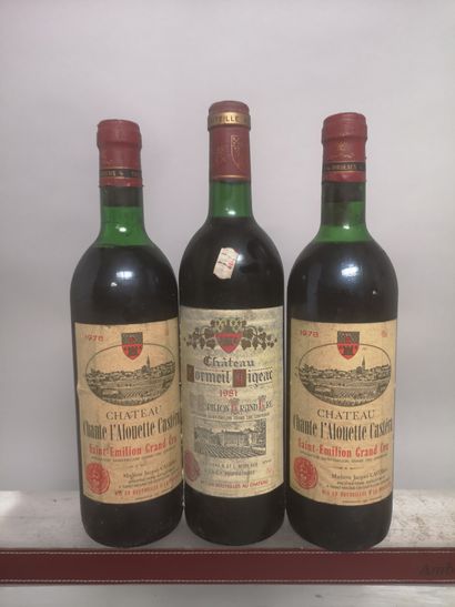null 3 bouteilles SAINT EMILION Grand Cru dont:

1 Château CORMEIL FIGEAC 1981 et...