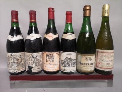 null 6 bouteilles LOIRE DIVERS Années 1980 A VENDRE EN L'ETAT 

SAUMUR CHAMPIGNY,...