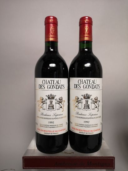 null 2 bottles Château des GONDATS - Bordeaux 1992