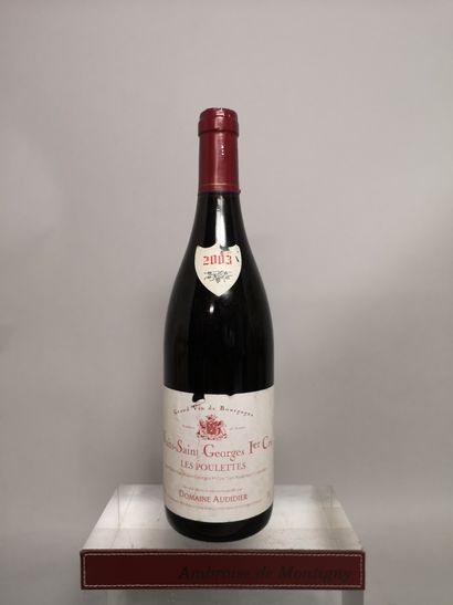  1 bouteille NUITS SAINT GEORGES 1er Cru "Les Poulettes" - Dom. AUDIDIER 2003 
Etiquette...