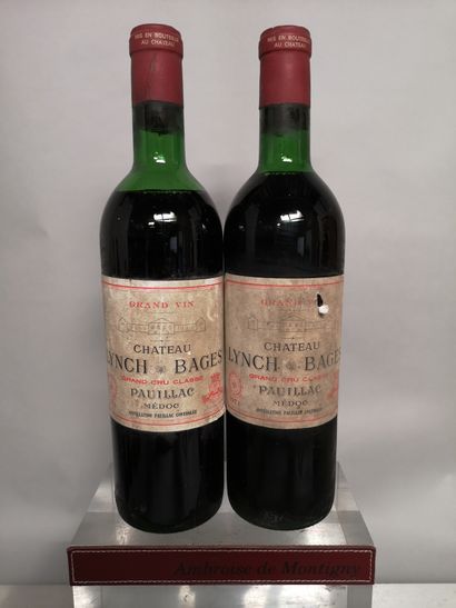 null 2 bouteilles Château LYNCH BAGES - 5e GCC Pauillac 1971 

Etiquettes tachées...