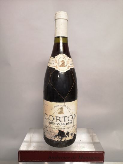  1 bouteille CORTON Grand Cru "Bressandes" - JABOULET VERCHERRE 1982 
Etiquette abîmée...