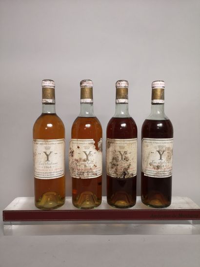 null 4 bouteilles Y de YQUEM - Château Yquem 1968 

Etiquette tachées et abîmées....