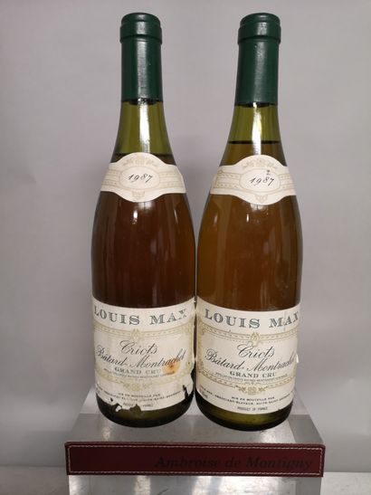 null 2 bouteilles CROITS BATARD MONTRACHET Grand Cru - Louis MAX 1987 

Etiquettes...